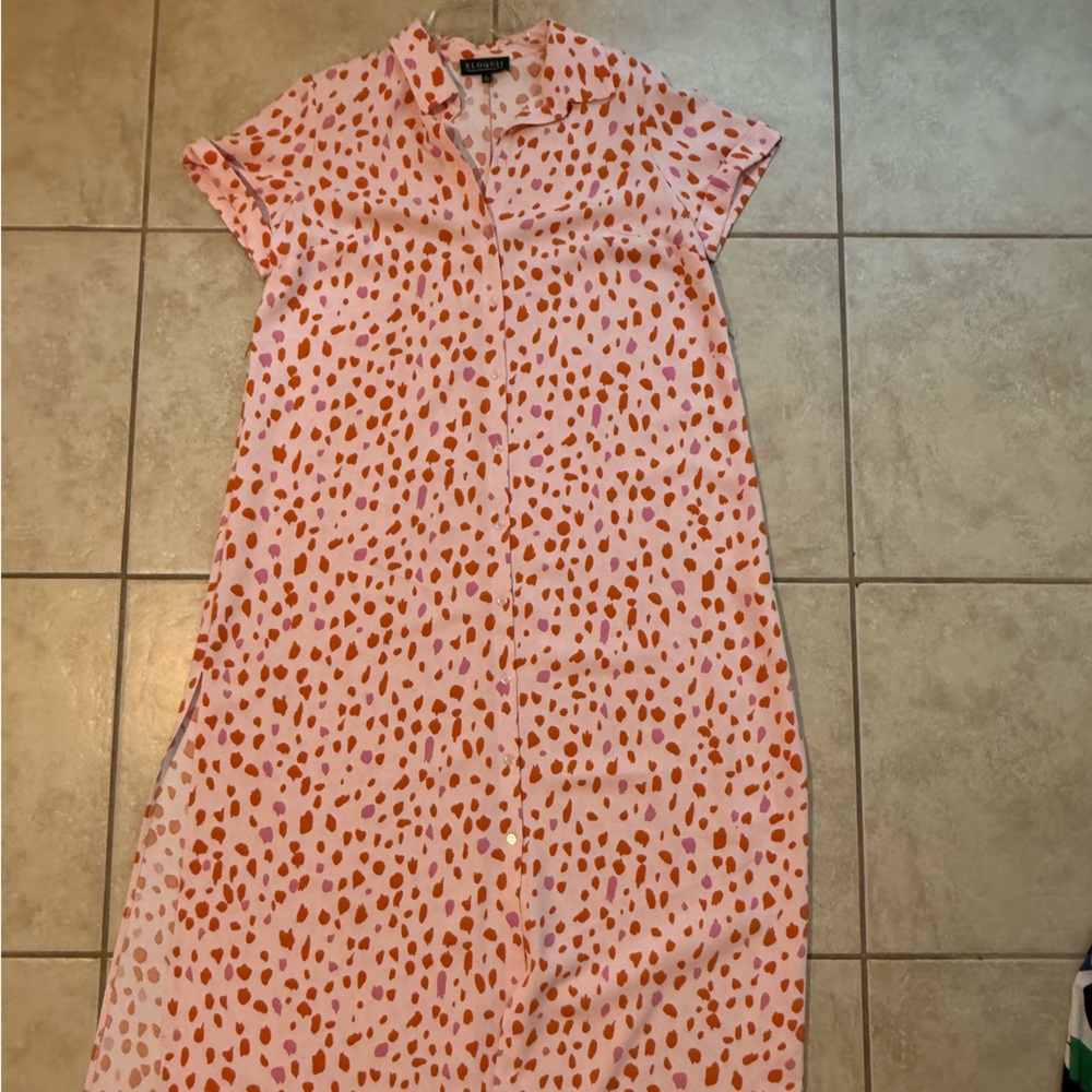 Eloquii Pink and Orange Maxi Dress